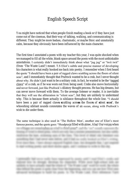 how to prepare a script for speech