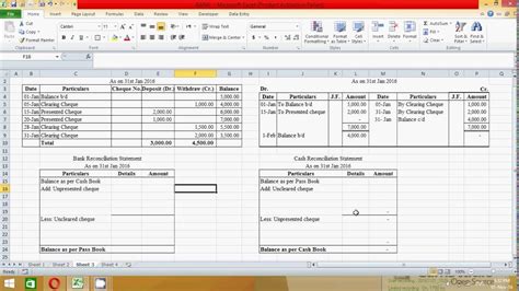 how to prepare bank statement in excel