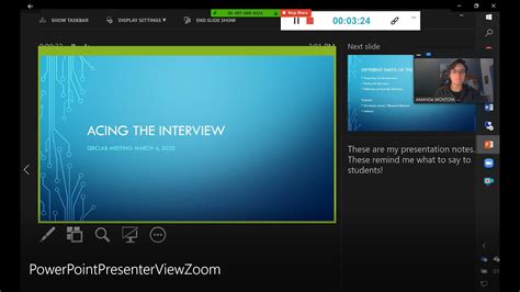 how to present a powerpoint with notes hidden on zoom