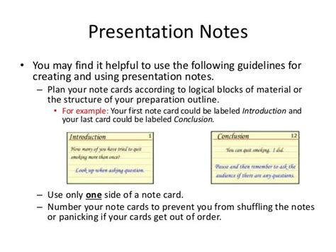 how to present a presentation with notes