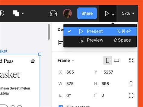 how to present in figma