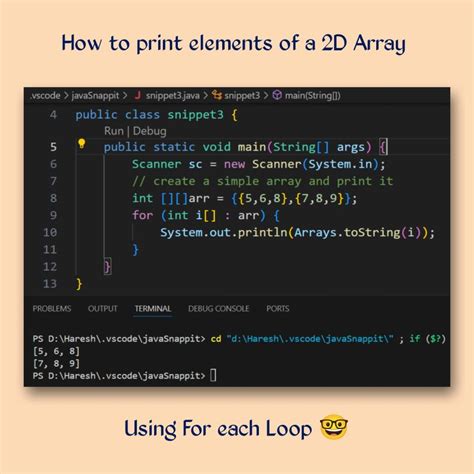 how to print 2d array in java using for each loop