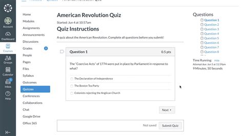how to print a canvas quiz as a student