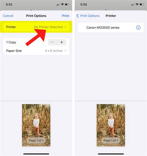 how to print a picture from iphone and make it smaller