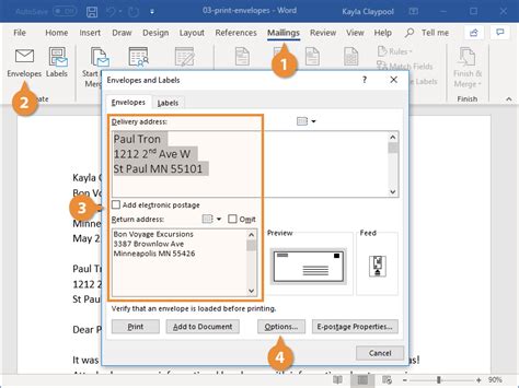 how to print a9 envelopes in word