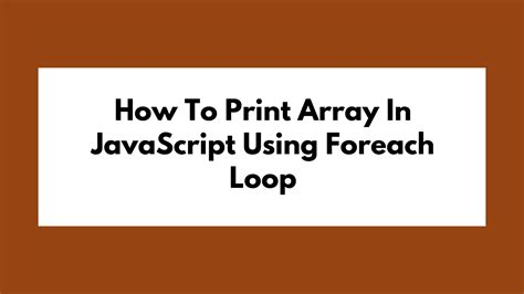 how to print array using for loop in javascript