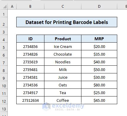 How To Print Barcode Labels In Excel