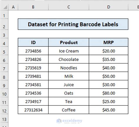 How To Print Barcode Labels With Excel Data