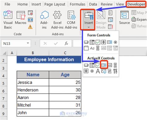 how to print button in excel