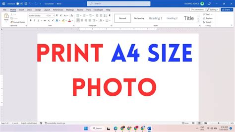 how to print card size in word