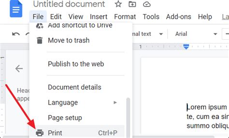 how to print multiple pages from google docs