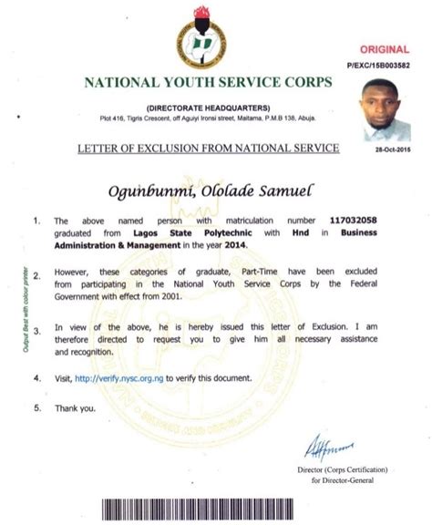 how to print nysc exemption letter