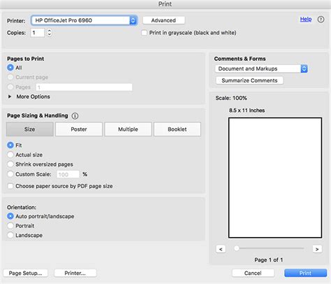 Print mixed page sizes using Acrobat or Reader