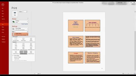 how to print several powerpoint slides on one page