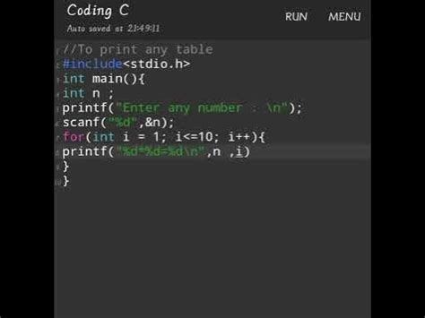 How To Print Table In C# Using For Loop