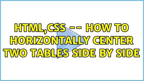How To Print Two Tables Side By Side In Html