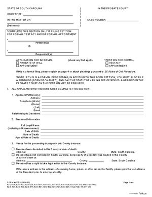 how to probate a will in sc