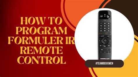 How To Program Formuler Remote