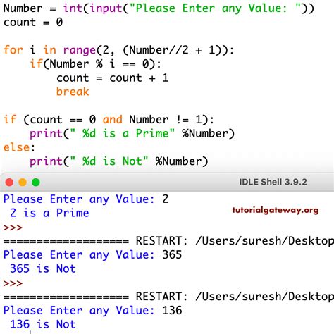 how to program prime numbers in python
