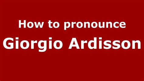how to pronounce giorgio