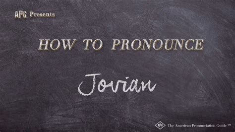 how to pronounce jovian
