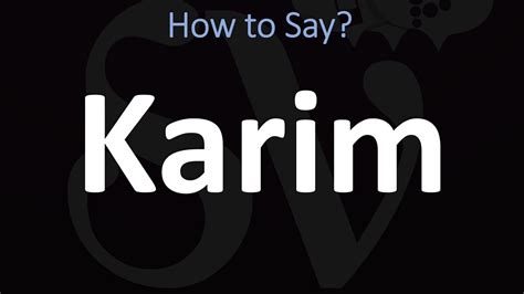 how to pronounce karim