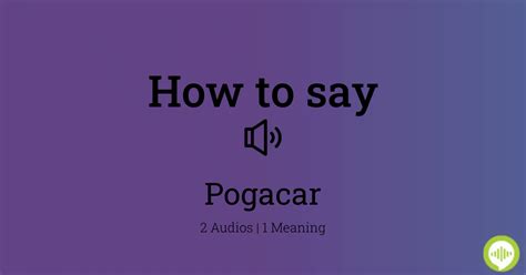 how to pronounce pogacar