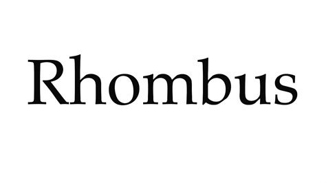 How to Pronounce Rhombus YouTube