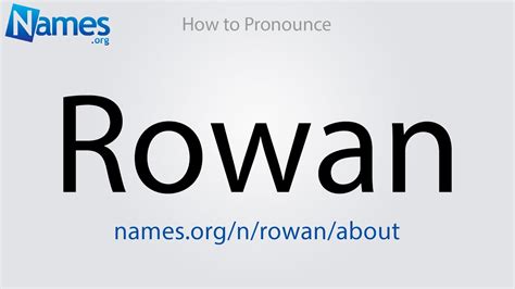 how to pronounce rowan