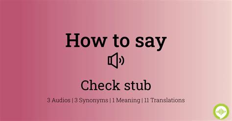 how to pronounce stub