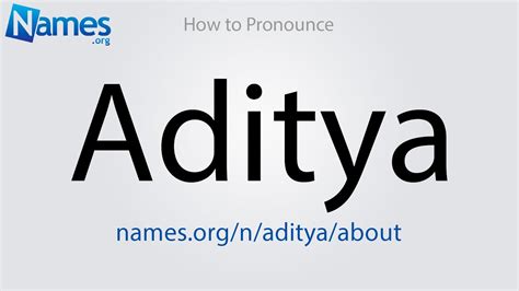 how to pronounce the name aditya