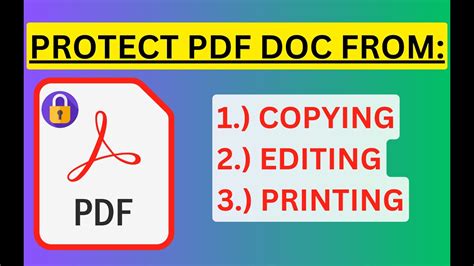 How To Protect A Pdf File From Editing And Copying