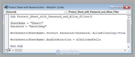 how to protect filter in excel