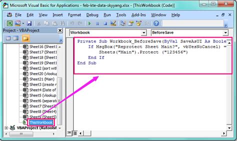 how to protect macro code in excel