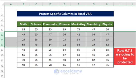 how to protect multiple columns in excel