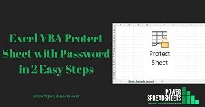 How To Protect Sheet With Password In Excel Vba