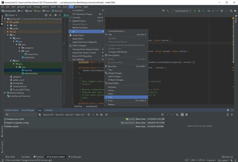 how to pull code from git to intellij