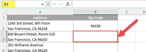 how to pull zip code from address in excel
