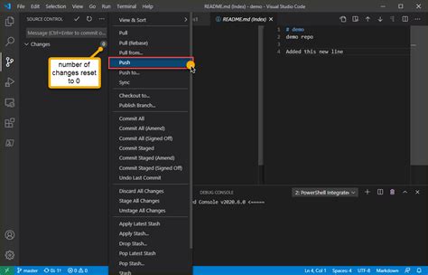 how to push code to github branch from visual studio code
