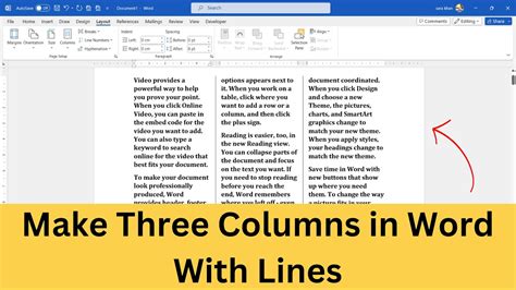How To Put 3 Columns In Word