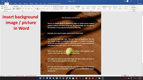 How To Put A Background Image In Word Document