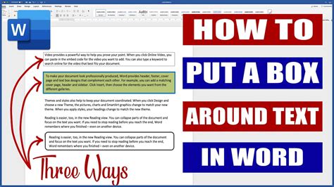 how to put a box around text in word online
