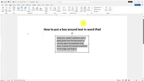 How To Put A Box Around Text In Wordpad