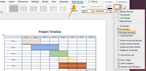 how to put a gantt chart in a word document
