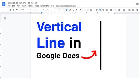 how to put a line between words in google docs