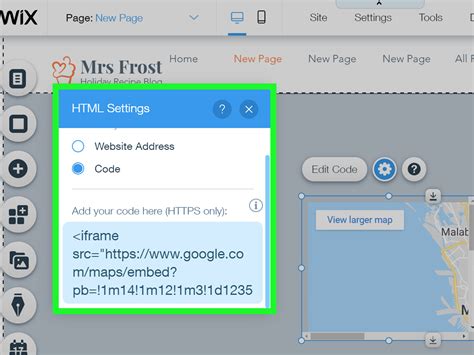 how to put a map in html