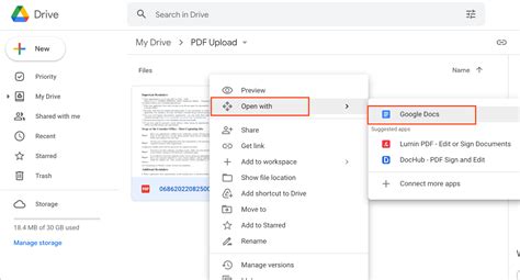 how to put a pdf file in docs