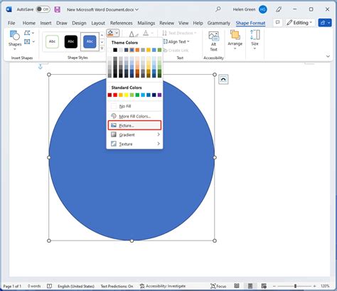 How To Put A Photo In A Circle Word