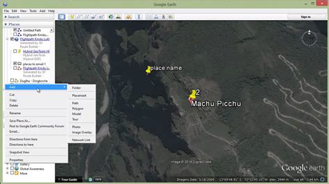 how to put a pin in google earth