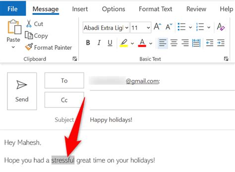 how to put a strikethrough text in outlook